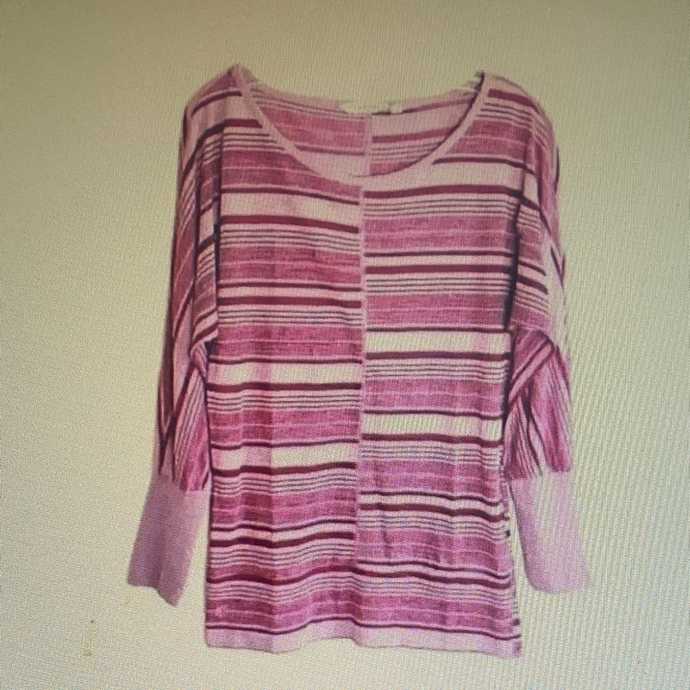 Women's Pink Striped Knit Top